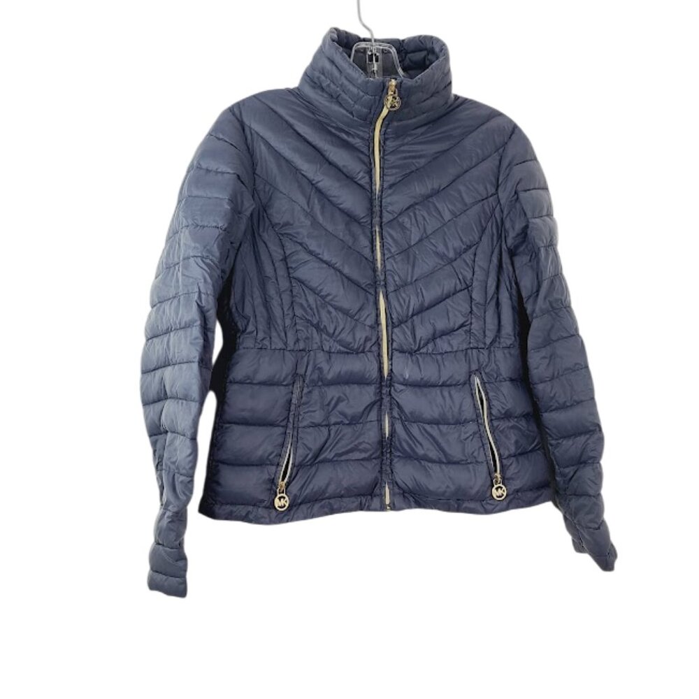 Michael Kors Women's Navy Packable Down Fill Padded Puffer Jacket Size PS